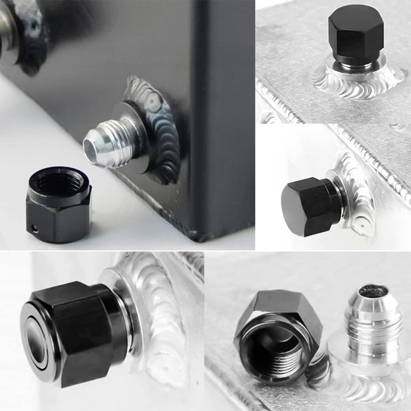 10AN Female Flare Cap Block Off Fitting Plug, 2PCS Aluminum Swivel Hex Head Nut Port Adapter, Automotive Modification Accessories for Fuel Oil Line 10AN