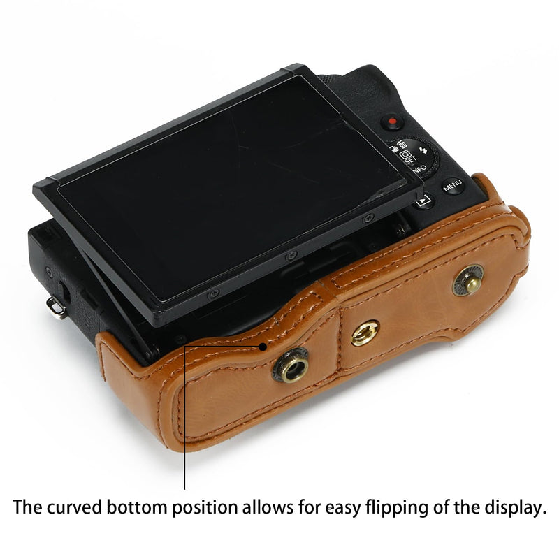 Camera Case for Canon PowerShot G7X Mark III and Mark II, Brown | PU Leather; Custom Fit; Scratch & Impact Protection; Easy Battery & SD Card Access; Non-Slip Grip; Tripod Ready
