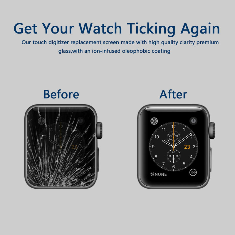 Compatible with Apple Watch 7/8 41mm Screen Replacement Front Lens LED Glass Replacement Repair Kit with Tools and Instructions (No LCD Screen) Series 7/8 41mm