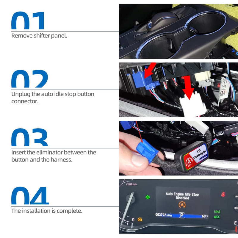 Auto Start Stop Eliminator/Disabler/Disable for To'yota Tundra 2022-2024 & GR Corolla IMT 2023-2024 & Highlander 2020+, Automatic Stop Start Engine System Canceller Module Auto Shutoff Cable Harness