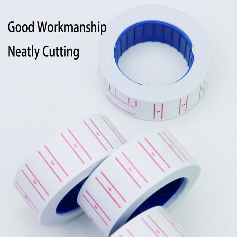 1,5000PCS Price Gun Labels 30 Rolls Price Labels for MX-5500 Label Gun, White Price Stickers Plus Extra 3Pcs Price Gun Refill Ink Roll