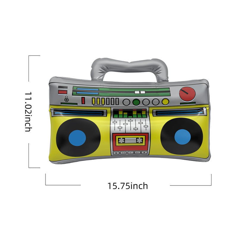 Inflatable Boombox & Phone & Radio Set 3PCS, 80s 90s Retro Party Decorations, Inflatable Mobile Phone & Pink Radio for Hip Hop Disco Rapper B-Boy Costume Accessories