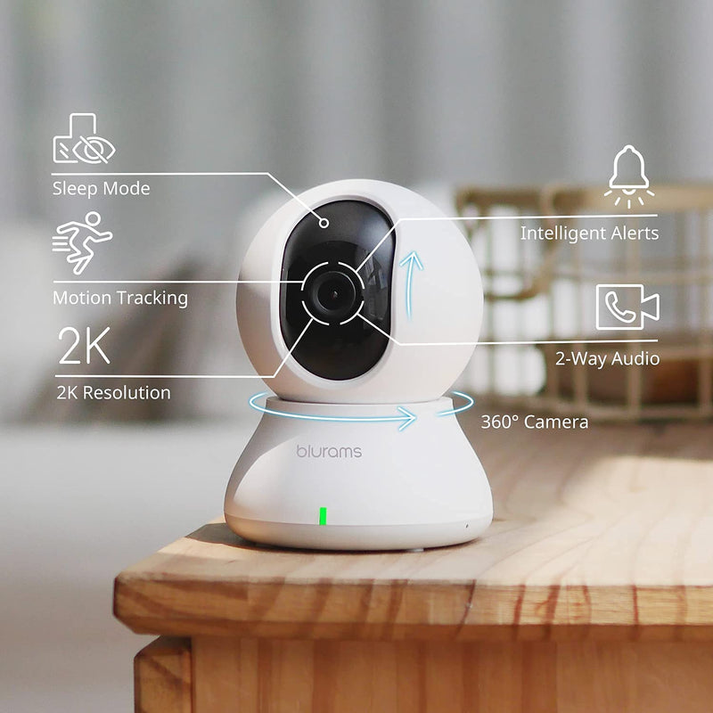 blurams Cameras for Home Security 3Pcs, Security Camera 2K, Indoor Camera for Home/Baby/Dog, Motion Tracking, IR Night Vision, 2-Way Audio, Siren, Compatible with Alexa & Google Assistant & IFTTT