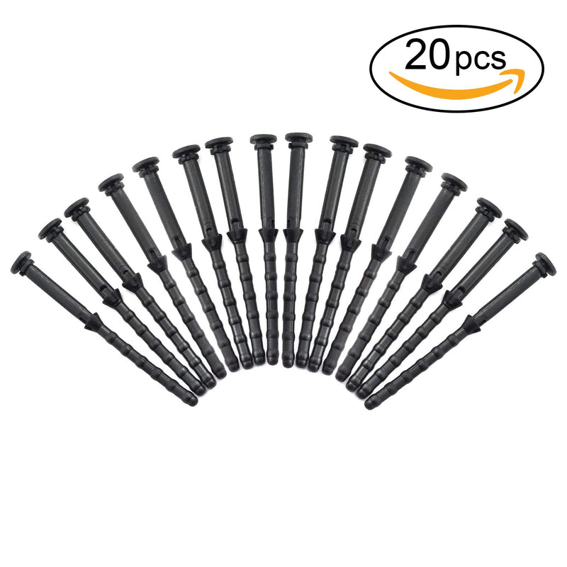 20PCS Computer Case Fans PC Cooling Fan Mount Screws, CPU Fan Mounting Pin Rivet Black Soft Rubber Reducing Noise Anti-Vibration Screws 65mm/2.56in Large