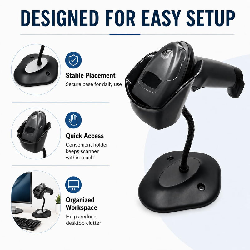 Universal Barcode Scanner Holder [New Version 2026] for Symbol Zebra DS2208 DS2278 DS4308 DS4608 DS8108 DS2208 Stand Holder (1) 1