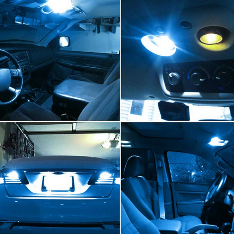 BlyilyB 12-Pack Ice Blue Replacement Stock # 194 T10 168 2825 W5W 175 158 Bulb 5050 5 SMD LED Light 12V Car Interior Lighting For Map Dome Lamp Courtesy Trunk License Plate Dashboard Parking Lights