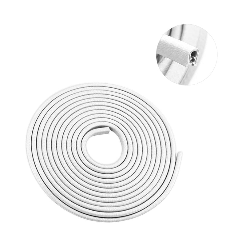 Car Door Protector Edge Guards, Universal Rubber Seal U Shape Car Door Protection, Aluminum Boat Edge Trim Guards No Glue Required, Exterior Accessories Fit for Most Cars, Sedans, SUV (White/10FT) White 10FT