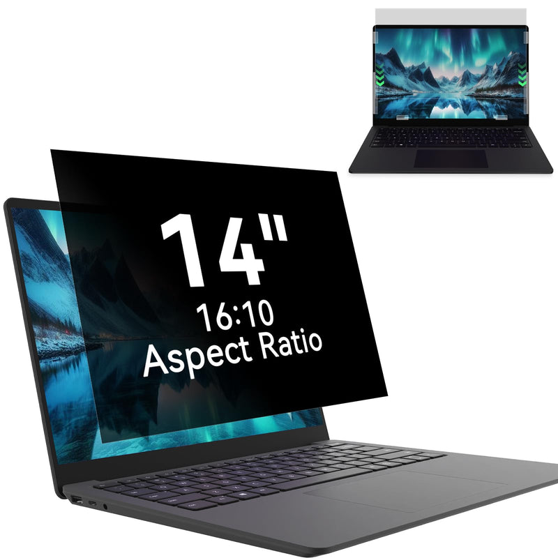 Laptop Privacy Screen 14 Inch, Laptop Screen Privacy Shield 16:10 Aspect Ratio Anti-Glare Blue Light Computer Monitor Protector,Removable 14in Filter for Lenovo HP Dell Acer Asus Thinkpad Envy Xps 14 Inch 16:10