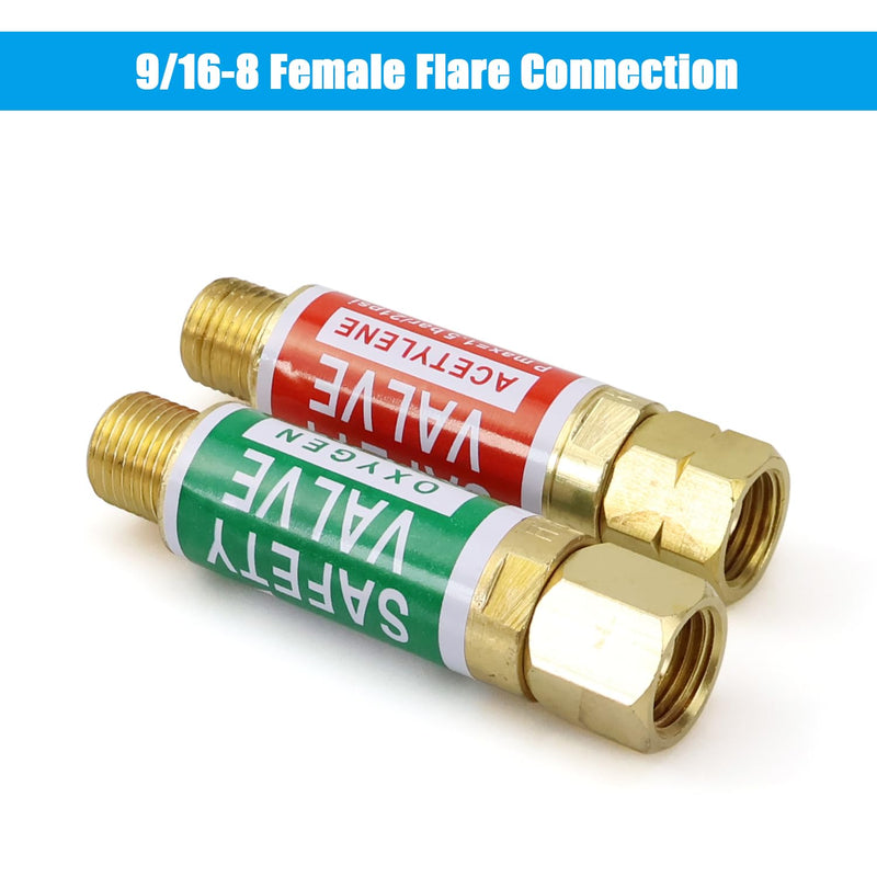 Oxygen and Acetylene Flashback Arrestors Set 2-Set Regulator End 9/16-18 Threads B Size G-2 Set