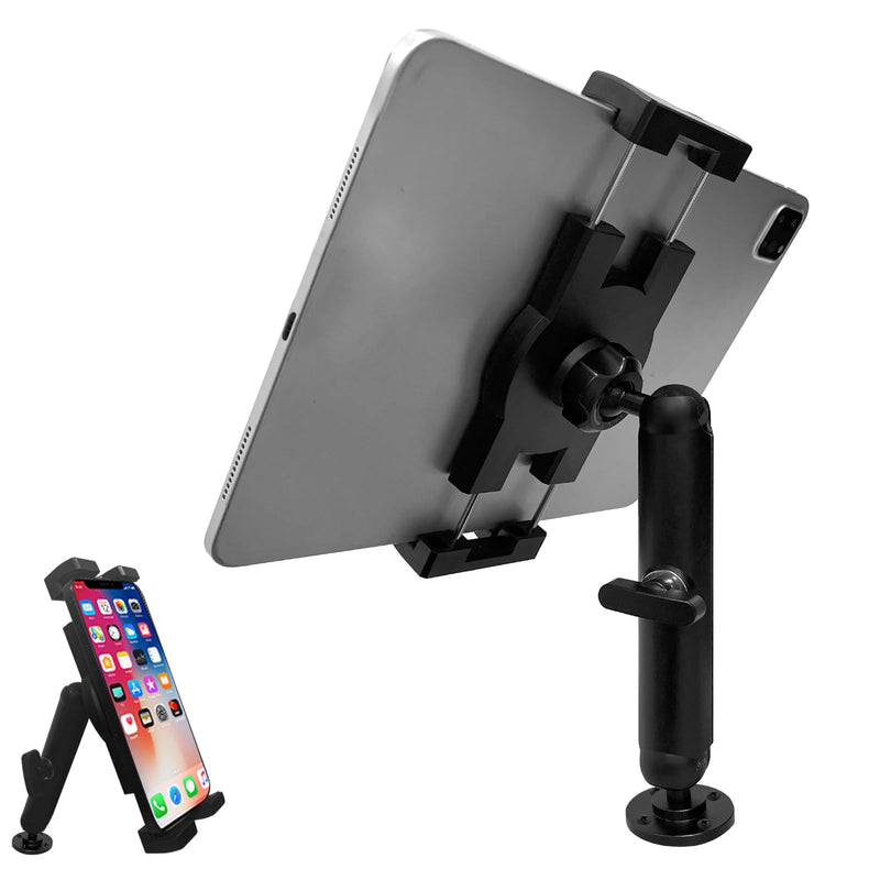 Tablet Holder Drilling Base iPad Mount for Desk/Truck/Car/Lorry/Boat/Vehicles Dashboard,360° Adjustable Aluminum Alloy Stand,Compatible with 4.7~12.9" iPad/e-Reader/Drivesmart GPS/iPhone Wall Mount Tablet Holder