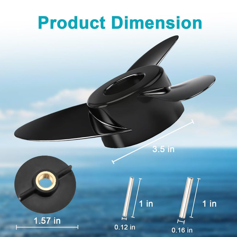 3-Blade Trolling Motor Propeller Compatible with Motorguide Machete III Trolling Motor - 3.5" Hub Small Boat Shallow-Water Replacement Drill Power