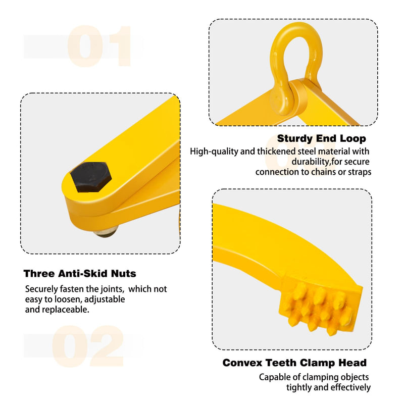 Pallet Puller,3T/6600 LBS Capacity Pallet Jack Puller,Heavy Duty Single Scissor Clamp for Forklift Chain,Pulling Pallets,6.7 Inch Jaw Opening 3T/6600 LBS