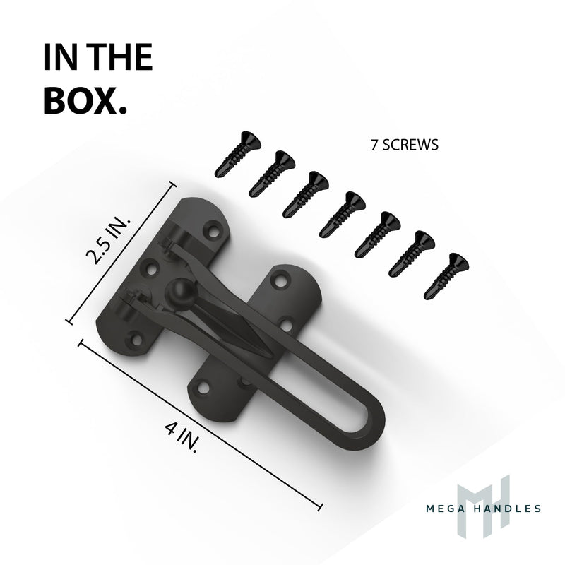 Mega Handles Safety Door Lock 2026 Version, Heavy-Duty Zinc Alloy 4.2" Door Lock, Swing Bar Door Guard, Safety Childproof Reinforcement Door Stopper for Kids (Matte Black) 1 Pack Matte Black