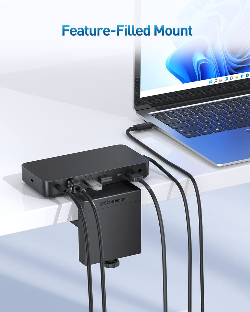 [Designed for Microsoft Surface] Cable Matters Desk Mount for Microsoft Surface Thunderbolt 4 Dock