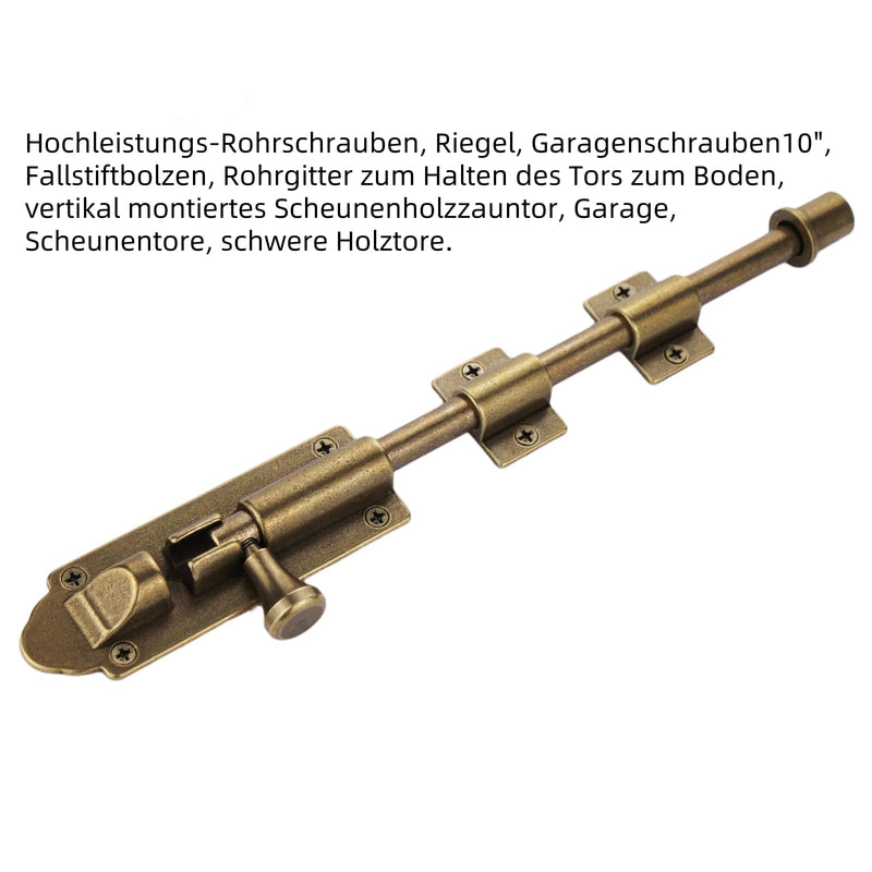 Heavy Duty Cane Bolts for Gates Oil Rubbed Bronze,Drop Bolts for Gates,Garage Bolts Solid cast Copper Choose Bilyglewarwof(10inch) 10inch