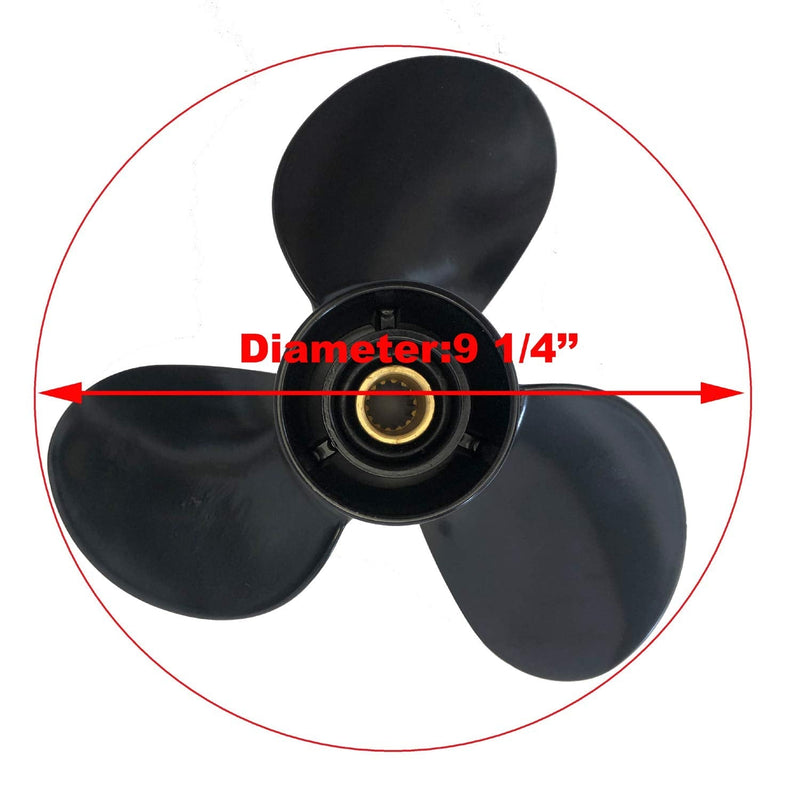 Boat Propeller 9 1/4x9 for Mercury Outboard 9.9-20HP 14 Tooth/Outboard Propeller for Tohatsu Engine 9.9HP 15HP 18HP 9.25x9