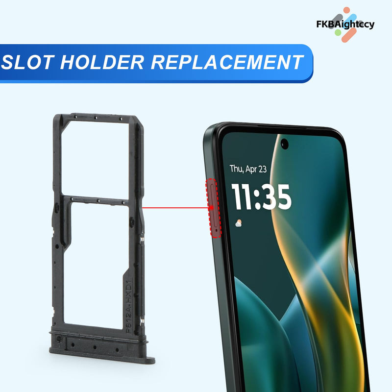2PCS Sim Card Tray for Motorola Moto G 5G 2025 SD Card Tray for Moto G 5G 2025 XT2513V XT2513-1 XT2513-2 Slot Holder Replacement with Open Eject Pin（Black）