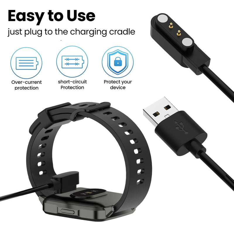 Charger Cable Intended for Cubitt CT4/CT3/CT2 Pro/CT2S Smart Watch Charger 1.6ft USB Portable Magnetic Charging Cord Cable Compatible with Cubitt CT4/CT3/CT2 Pro/CT2S Replacement Charger (Black&White) Black&White