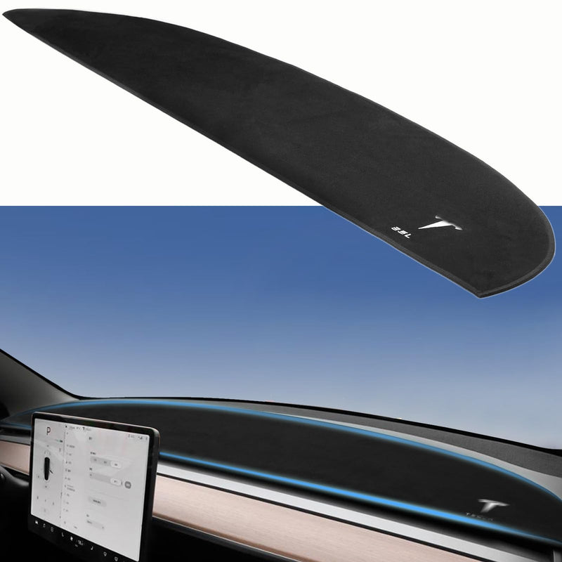 2025 Dashboard Cover for Tesla Model Y Dashboard and Glare Protection，not fit for Model Y Juniper 2025 (Model Y, White Logo, 2021-2024) Model Y - White Logo Letters 2021-2024