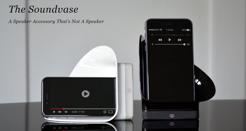 Soundvase, A Speaker Accessory That’s Not an Electronic, Smart Acoustics for Your Smartphone, Ease, Convenience, & Patented Sound. Fits Most Smart Phones Even with The Case On (White) White