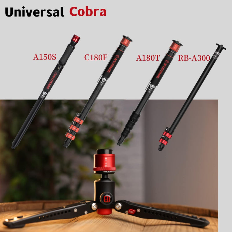 IFOOTAGE Cobra 3 Base,Monopod Base,Portable Tabletop Mini Tripod Mount with 360° Degree Rotatable Ball-Head,Quick Release Platform,Compatibility Cobra 2,Max Load 17.6 lbs