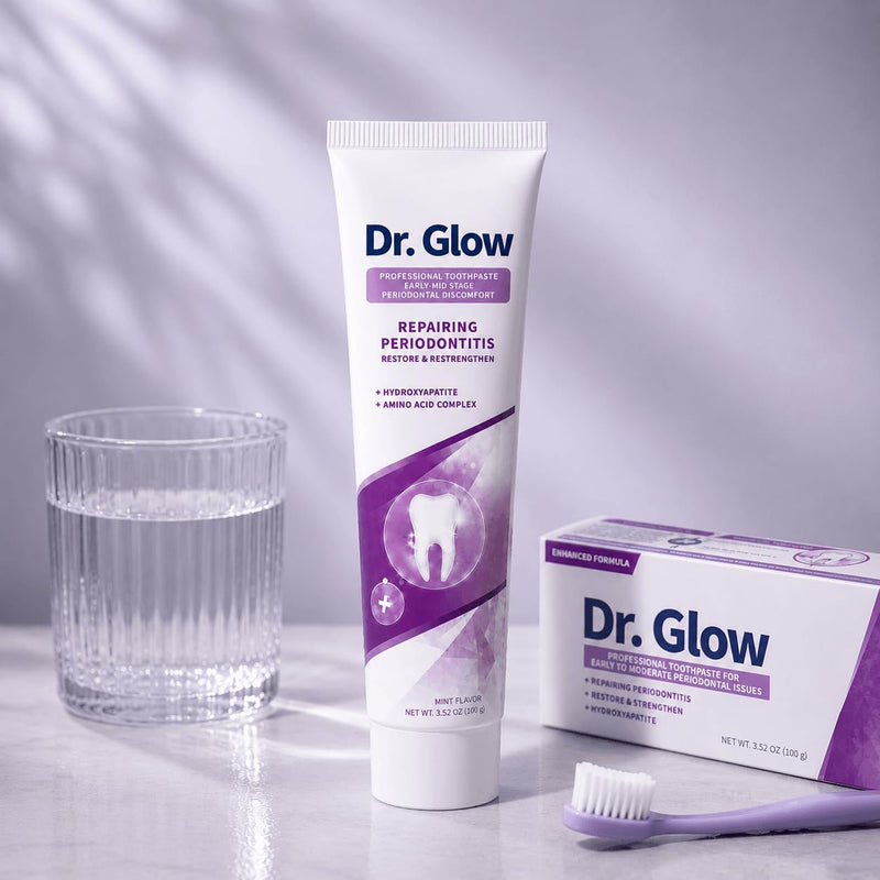 Dr. Glow Toothpaste Gum Repair for Receding Gums, Periodontal Disease, Bad Breath, Gum Regrowth, Loose Tooth Repair - 2 Tubes Pink 3.52 Ounce (Pack of 2)