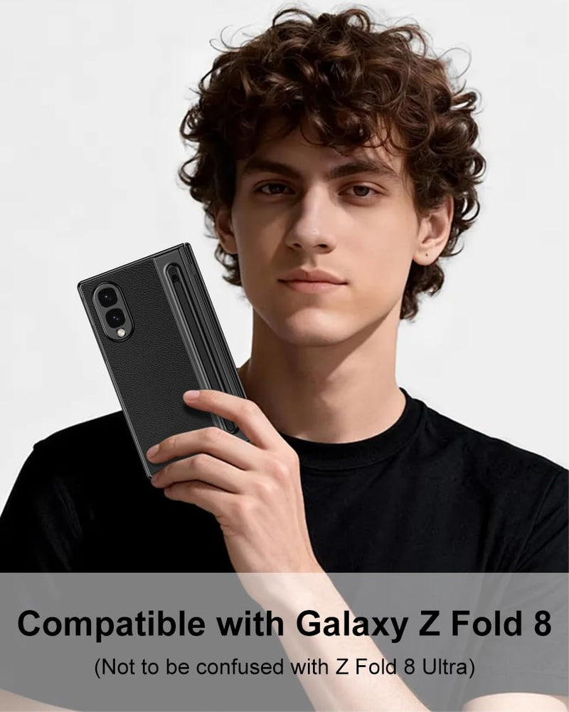 Galaxy Z Fold 8 Wide Case with S Pen Holder & Stylus, Full Body Hinge Case | Galaxy Z Fold 8 & Fold 8 Wide Case with HD Screen Protector, Shockproof Protection Cover, Phone Case mit Hinge & S Pen Stylus Black