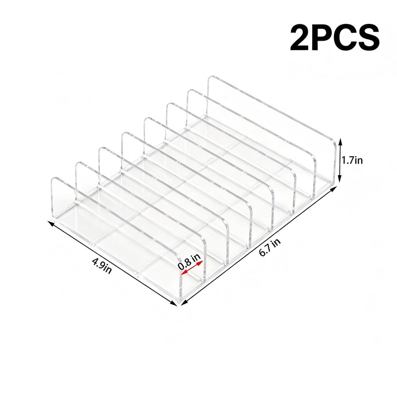 2Pk Acrylic CD Rack Clear, DVD Vinyl Record Display Stand | Scratch-Resistant Thickened Acrylic — Holds 14 Standard CD Cases Each (28 Total),fits Cassettes& Makeup Storage