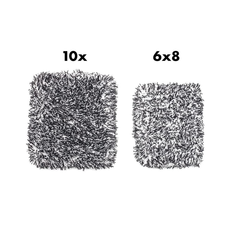 The Rag Company - The Cyclone Ultra Wash Mitt 8in x 9in and Cyclone Ultra Wash Pad 10in x 10in - 70/30 Blend Korean Microfiber, Foam Padding, Scratch-Free, Lint-Free, Black (2-Pack)