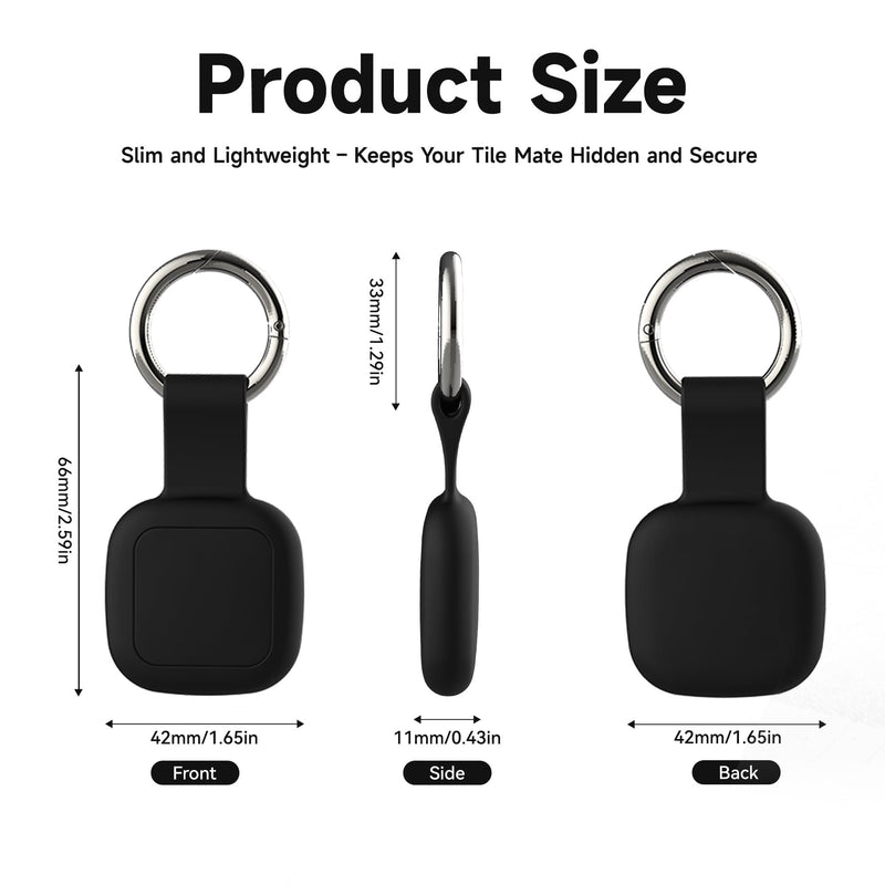 4-Pack Holder for Life360 Tile Mate 2024/2022 Tracker with Keychain | Soft Silicone Scratch Resistant Cover, Anti-Lost Case Accessories for Bag,Luggages,Keys,Pets,Dogs,Black/White/Pink/Dark Blue Black/White/Pink/Dark Blue