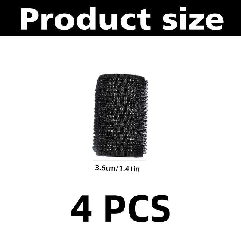 4 Pcs Hair Rollers Set,Black Hairs Large Rollers for Hair Volume,Hair Accessories for women,Heatless Self Grip Hairs Curlers,Hairroller Self-grip for Long,Medium and Short Hairs,Easy to Use (Black)