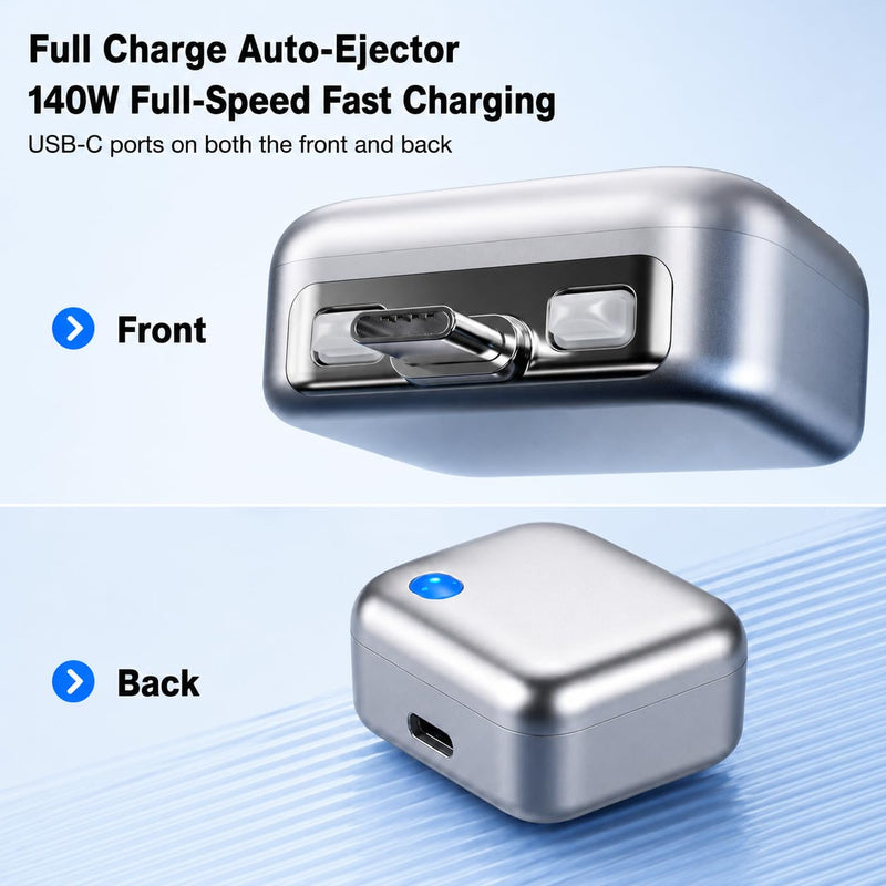 Auto Stop Charging Adapter – USB-C Fast Charger with Power Separator | Smart Physical Disconnect Charger for Battery Protection, Compatible with iPhone 17/16/15 Pro Max, Laptops, Tablets