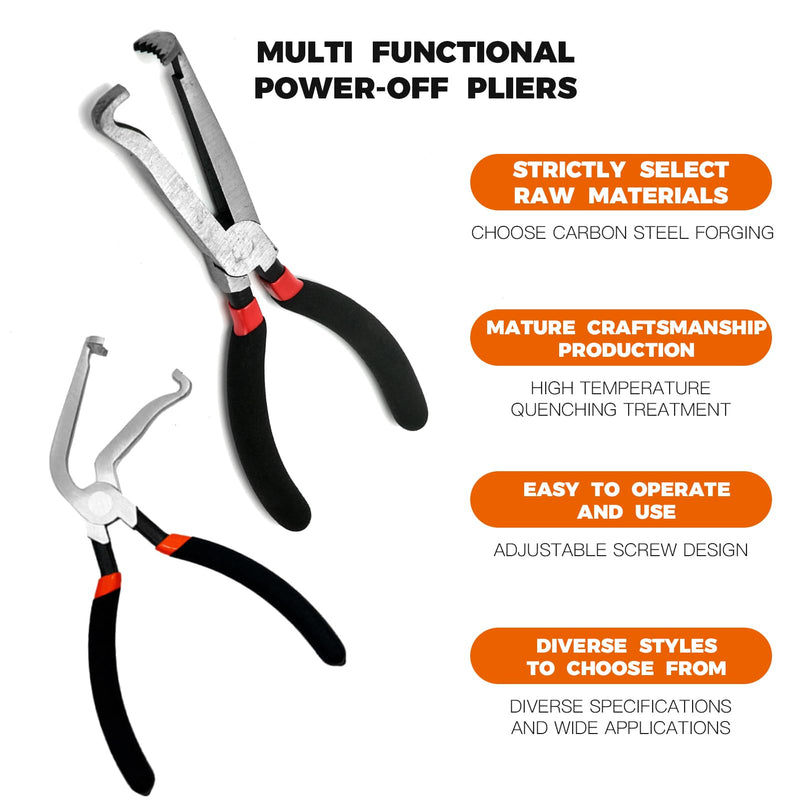 Upgraded 37960 Electrical Disconnect Pliers, 8in Automotive Tools Electrical Connector Pliers, Automotive Tools for Push Tab Style Plugs (Straight+60 Degree) Straight+60 Degree