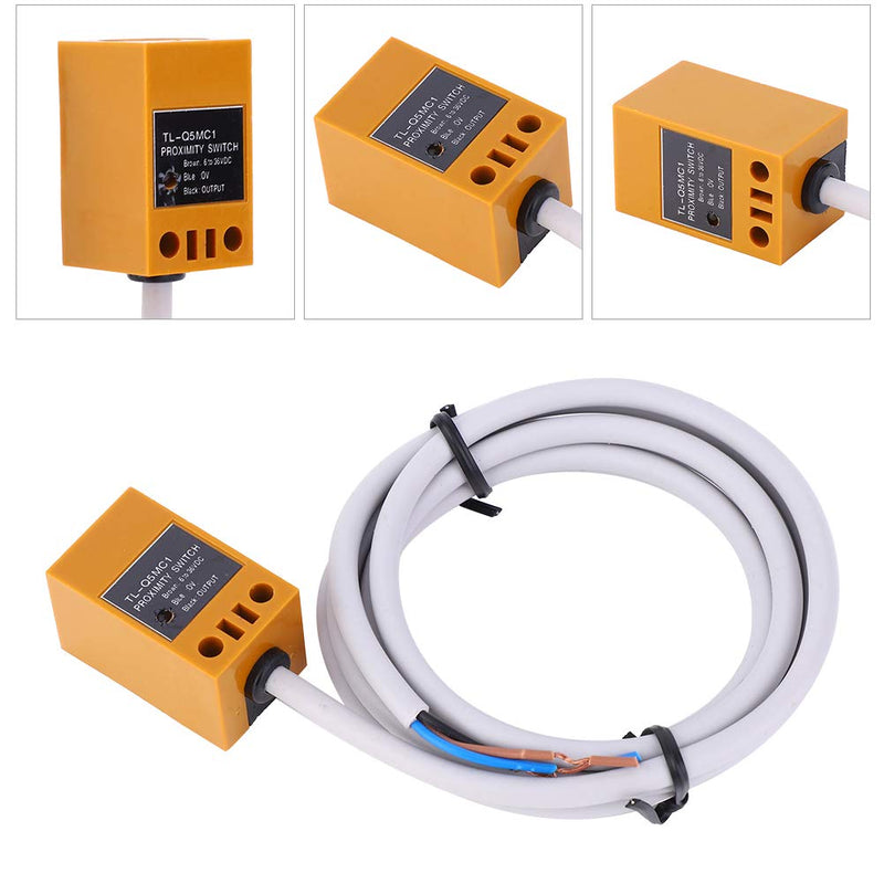 Shipenophy 10PCS Proximity Sensor, Inductive Proximity Switch for 5mm Detection Metal Sensor DC 6V to 36V, PNP Sensor with 1.05m/ 3.44ft Cable for MachineTool, Metallurgy