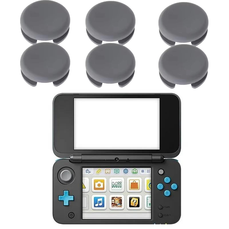 6PCS Thumbstick Analog Stick Caps Joystick Cover Grip for 2DS 3DS XL LL New | Grey Color Replacement repair kits tools screwdriver included