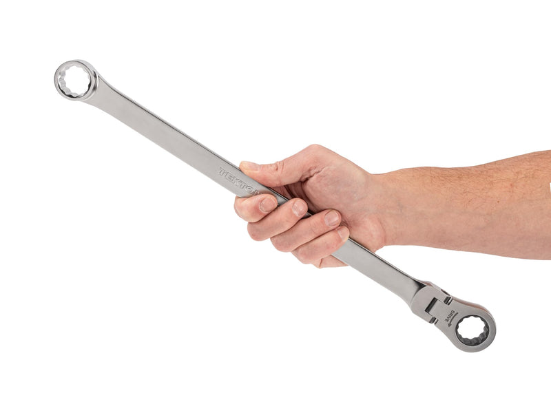 TEKTON 22 mm Long Fixed/Flex Head 12-Point Ratcheting Box End Wrench | WRB35422