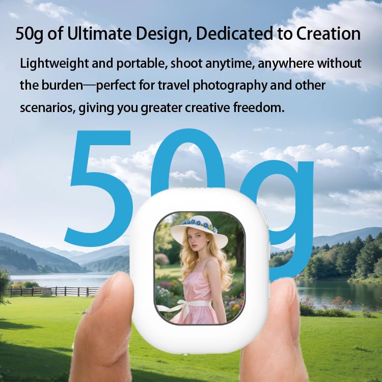 Vlog Selfie Monitor Screen for iPhone 7-17 Series and Android | 100+ft Encrypted Private P2P Wireless, Magnetic Back Camera Monitor, Rotate 180° for TikTok, YouTube, Vlog Photo,Video Kits White