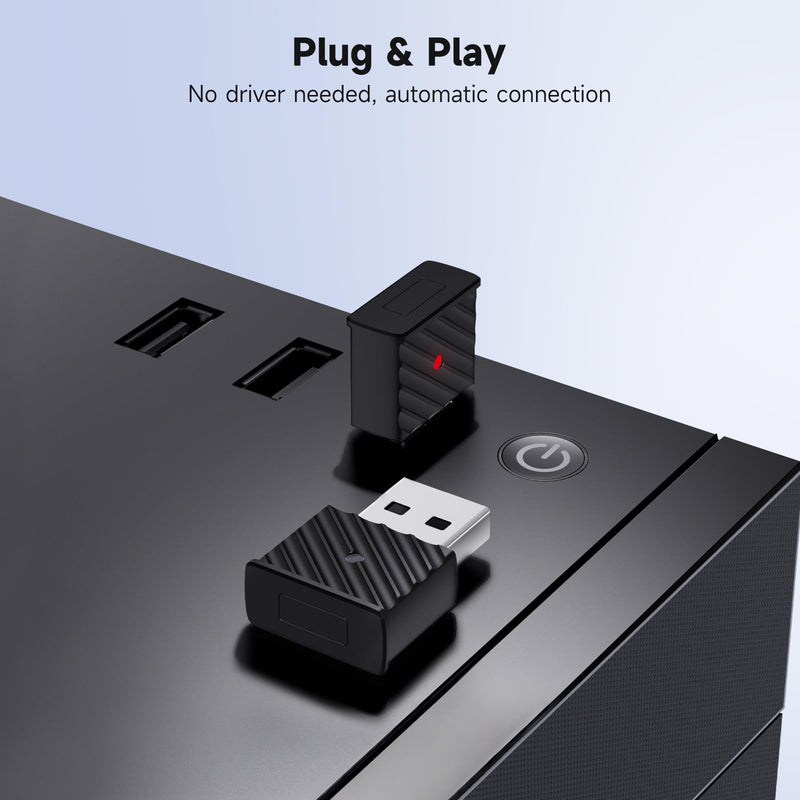 USB Bluetooth Adapter for PS5 - USB-C Wireless Audio Bluetooth 5.3 Transmitter with APTX Low Latency & aptX-Adaptive, Plug & Play for Headphone/Earbuds/PS4/Switch/Laptop/PC Black