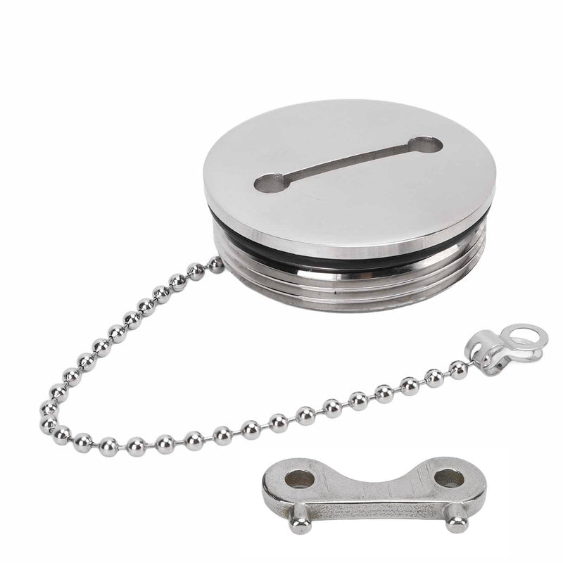 2 Inch Boat Fuel Tank Cap 316 Stainless Steel Polished Deck Fill Cap with Key Marine Hardware for Yachts Caravans RV Trucks