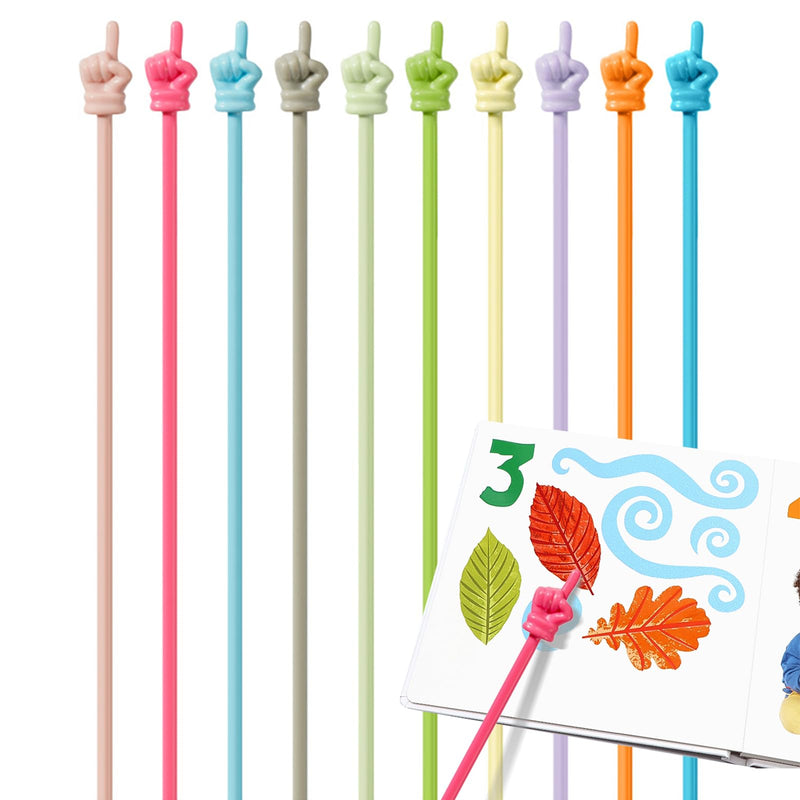 10pcs Finger Pointer for Classroom, Reading Pointers for Kids, Hand Pointing Stick, Teaching Finger Class Pointer for Teachers, Classroom Teacher Must Haves Supplies Essentials Pastel 10pcs Pointers