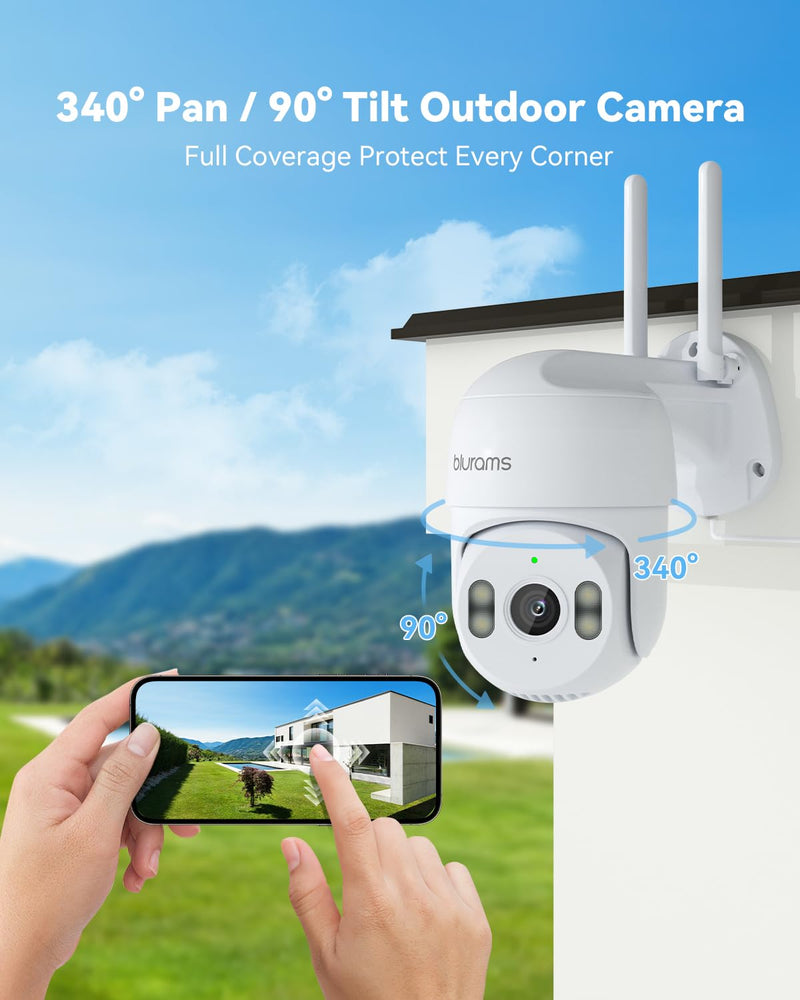 blurams Indoor & Outdoor Security Camera Bundle Set, Pet Cameras for Home Security, 2-Way Talk, Motion Tracking, Cloud & SD, 2.4GHz Wi-Fi Only