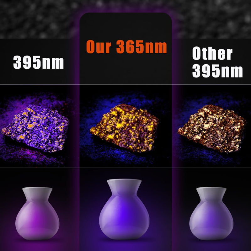 Black Light UV Flashlight, 5LEDs UV Light 50W Powerful Blacklight Torch Professional Grade Beam for Pet Urine Finding & Mineral, Antique Detection, Scorpion Search,Commercial Use (UV500_365nm) UV500_365nm