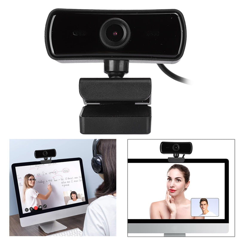Yoidesu 143 Webcam, 4K PC Camera USB DriveFree Webcast and Builtin Microphone Adjustable Web Camera for Online Teaching, Video Meeting, Remote Work (Black) Black