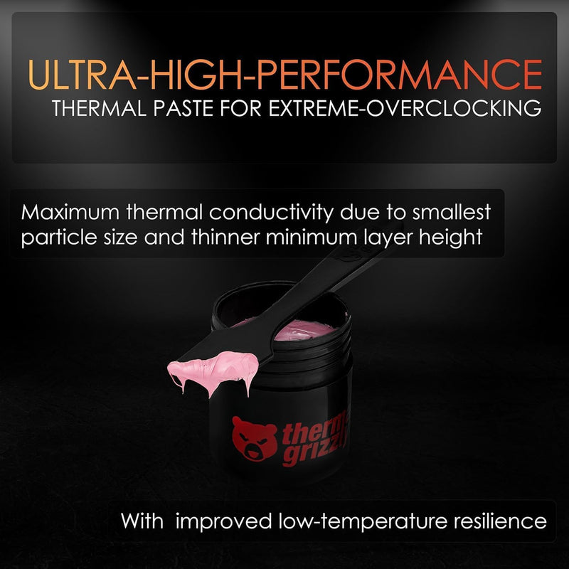 Thermal Grizzly Kryonaut Extreme Thermal Paste 6 Gram Combo Extremely High Performance for Maximum Thermal Conductivity While Overclocking CPU/GPU/PS4/PS5 Plus 12 Cleaning Wipes 6 Wet & 6 Dry