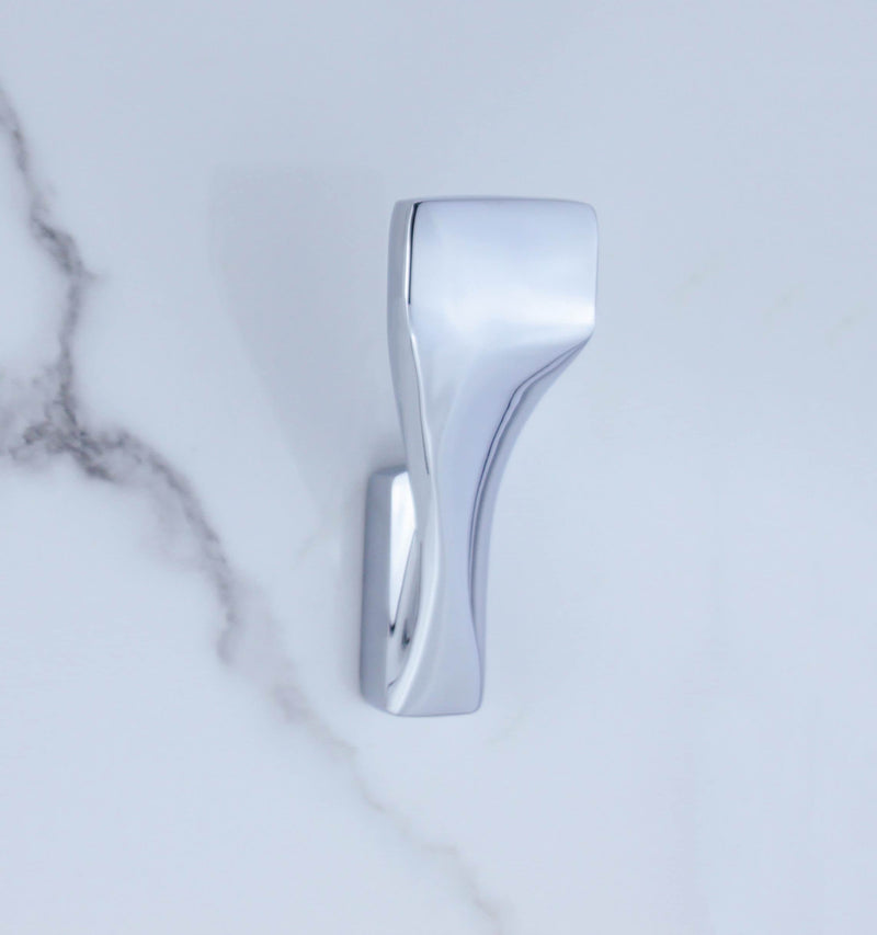1PCS Robe Hooks for Bathrooms-Artistic Curved Line for Solid Brass Towel Hooks-7.93 OZ Weight for Chrome Towel Hook Ensure Quality (Chrome) 1 Piece