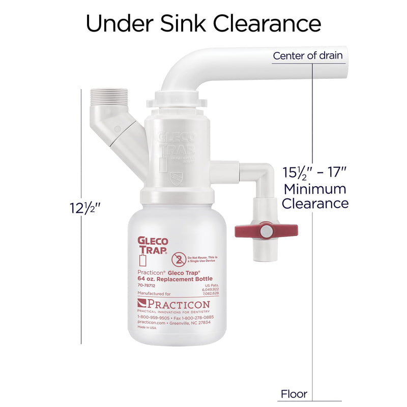 Practicon 7078712 Gleco Trap Replacement Bottle, 64 oz., Pack of 6 Replacement Bottles