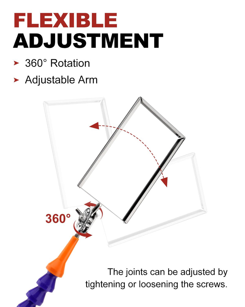 Inspection Mirrors Welding Mechanic Mirror with Magnetic Base Adjustable Arm Machine Tool for Technicians Auto Mechanics for Use in Confined Spaces