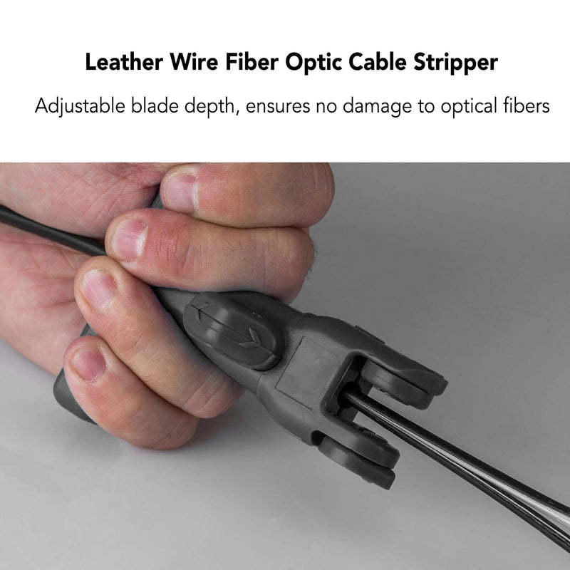 Fiber Optic Cable Stripper, Horizontal Cutting Longitudinal Slitting Fiber Stripping Tool Drop Cable Slitter with Adjustable Blade Depth for 3.1x20mm Leather Wire