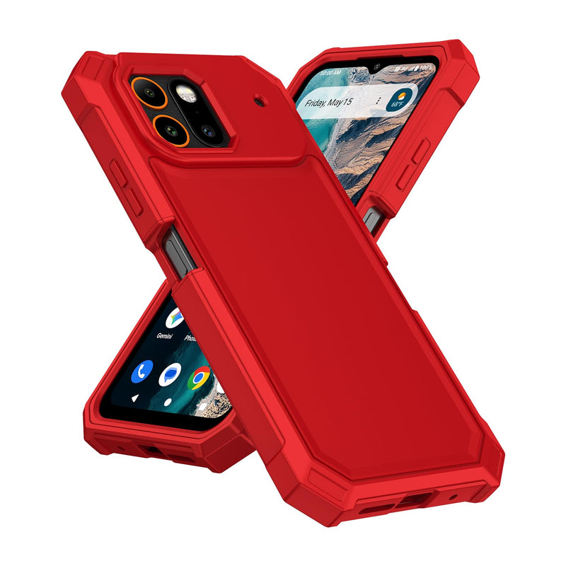 Phone Case for ATT TREK with Screen Protector Full Body Protection | ATT Trek SN515AR Phone Case Front Silicone Bumper Hard Plastic Back Shockproof Rugged Corner Military Grade Design Red