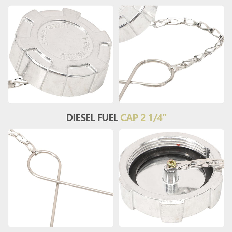 2 1/4” Diesel Fuel Cap for International 4100 4200 4300 4400 4500 4600 4700 4800 4900 Trucks Fo~rd F600 F650 F700 F750 G~m~c C6500 TopKick, Non-Locking Aluminum Gas Tank Cover